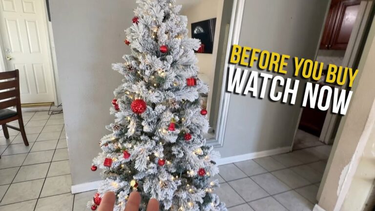 Angexi 6 Ft Prelit Snow Flocked Christmas Tree Review: 350 Warm LEDs and 752 Tips