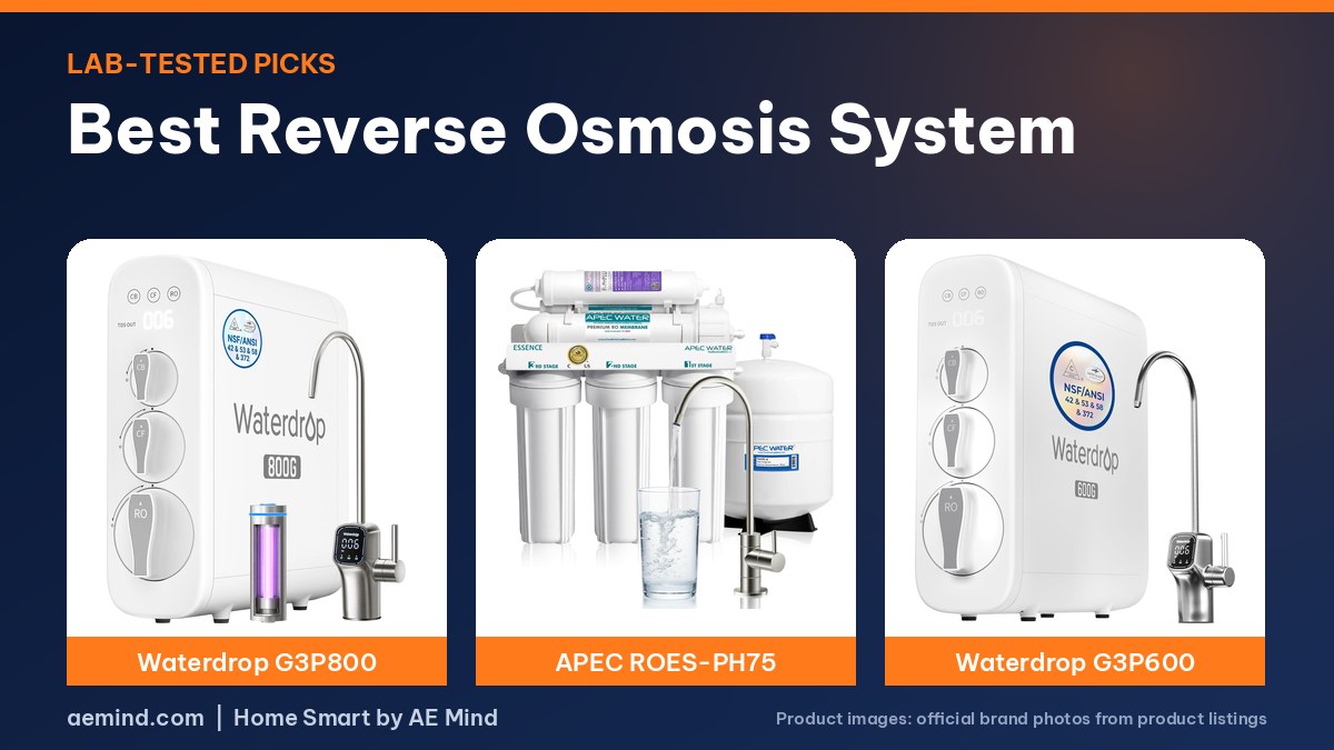 Best reverse osmosis system 2026: Waterdrop G3P800, APEC ROES-PH75 and Waterdrop G3P600