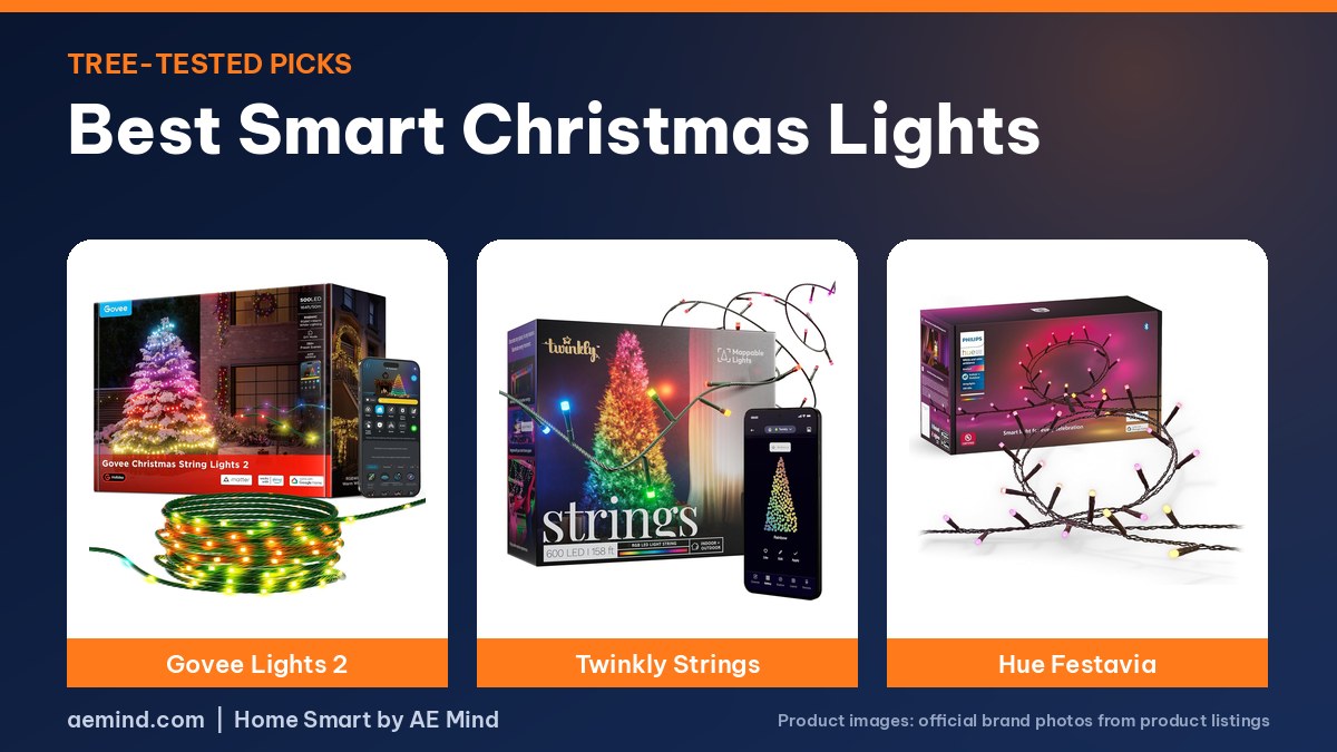 Best smart Christmas lights: Govee, Twinkly and Philips Hue official product photos