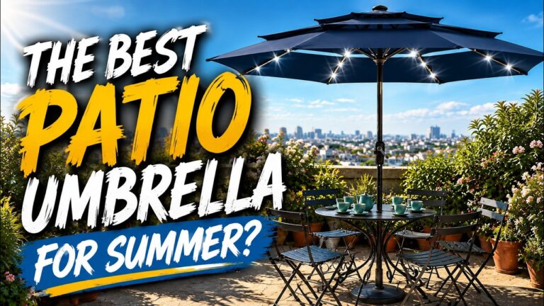 Garvee Patio Umbrella Review: Solar LED Outdoor Umbrella for Pool and Patio