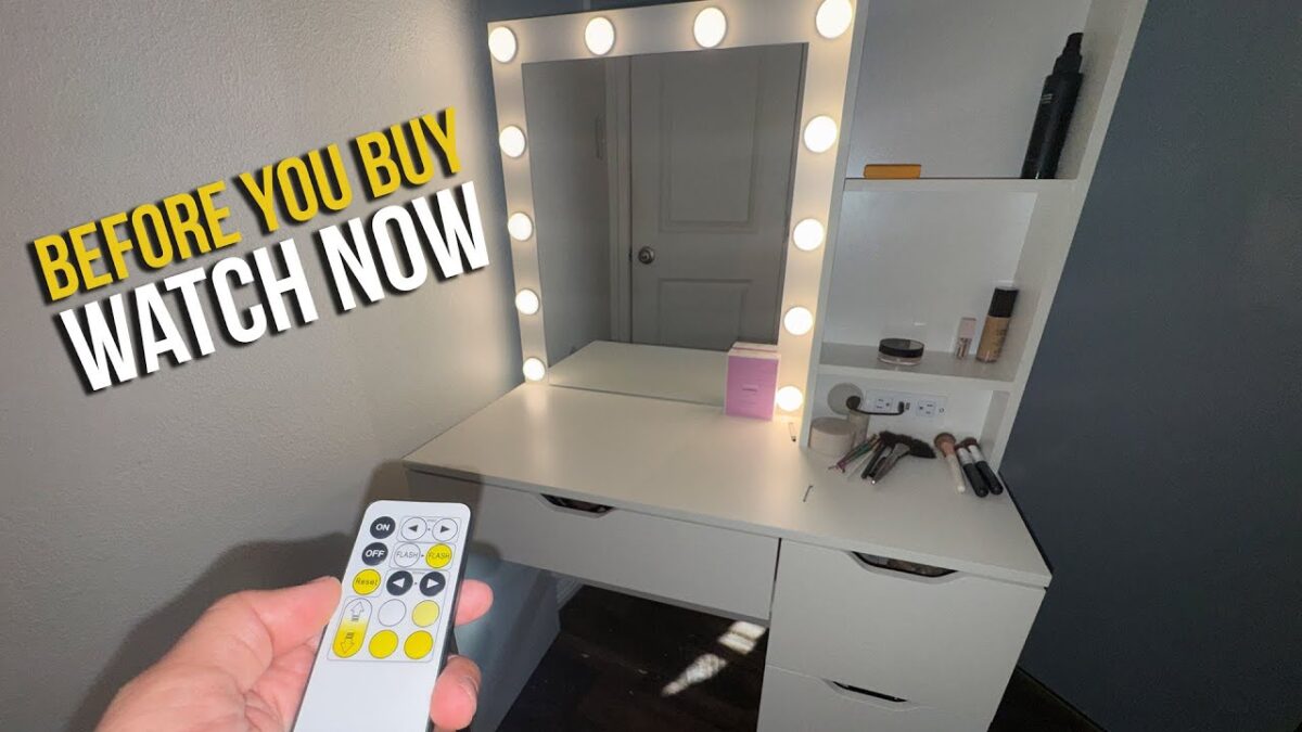 Garvee vanity desk with LED mirror lights review