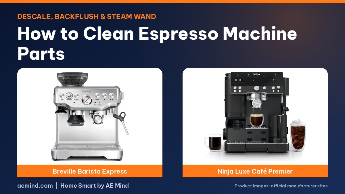 How to clean espresso machine parts: Breville Barista Express and Ninja Luxe Cafe
