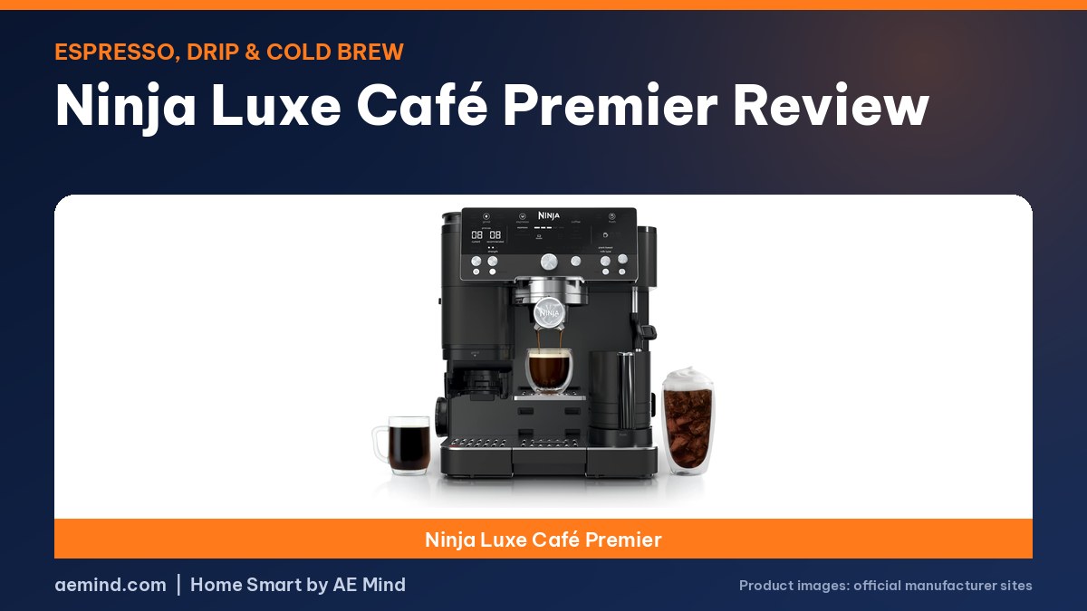 Ninja Luxe Cafe Premier review featured image showing the Ninja Luxe Cafe Premier espresso machine