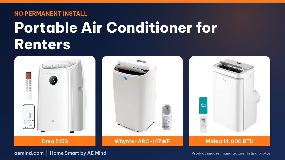 Dreo, Whynter and Midea portable air conditioners