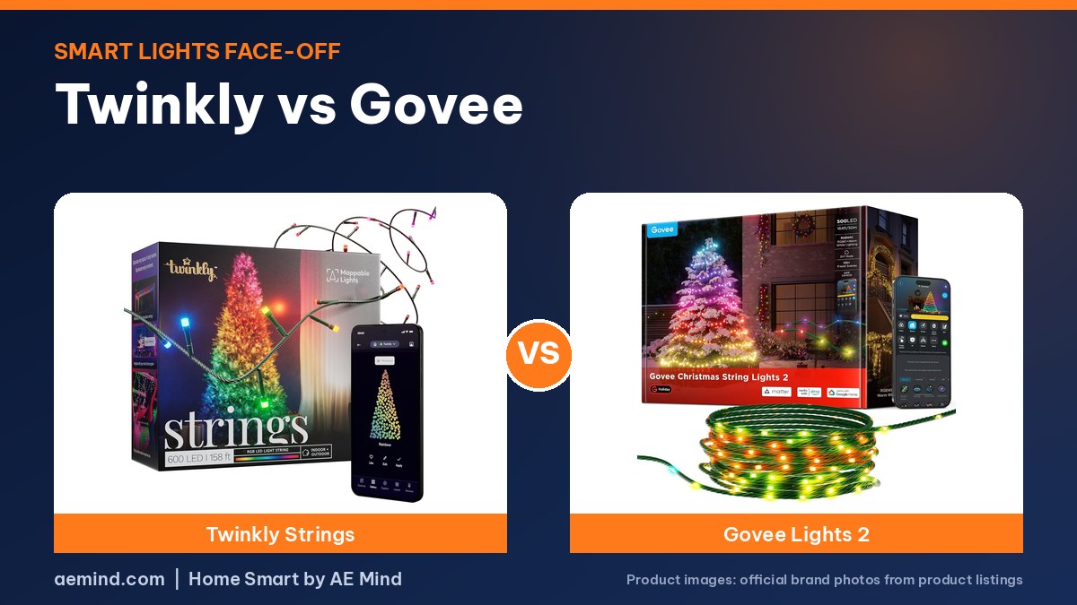 Twinkly Strings vs Govee Christmas Lights 2 official product photos